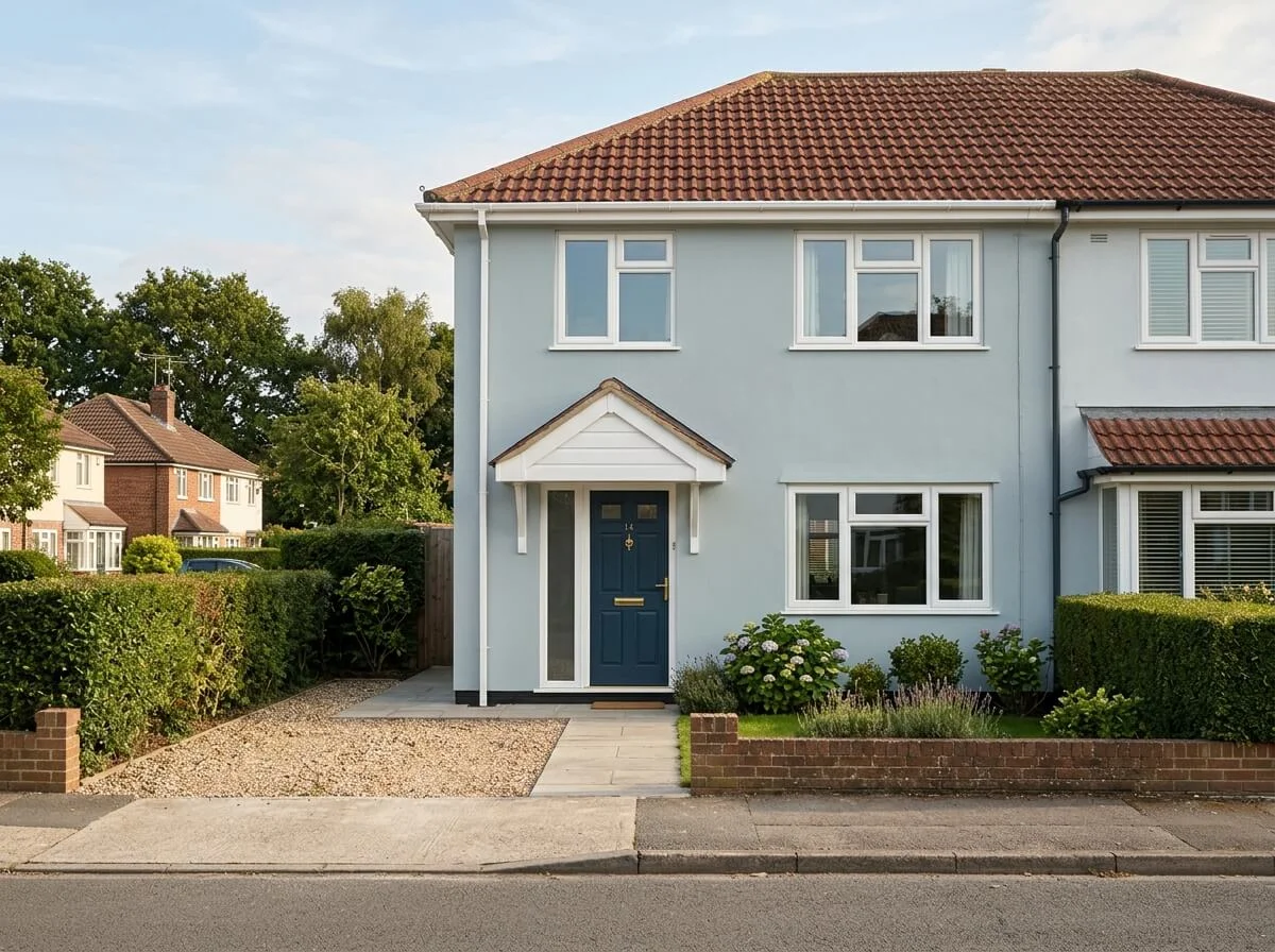 Completed exterior house painting in Wigan