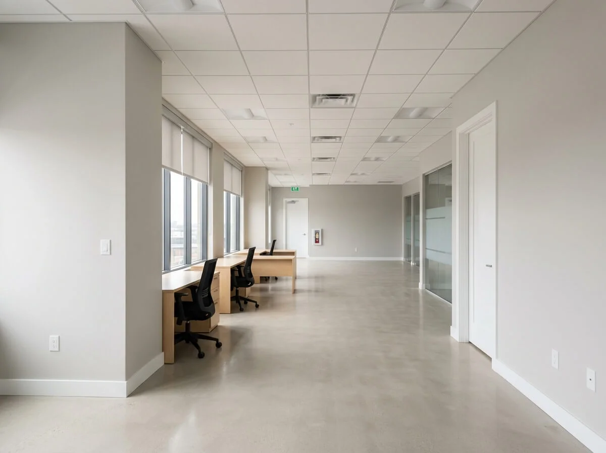 Completed office painting project in Wigan