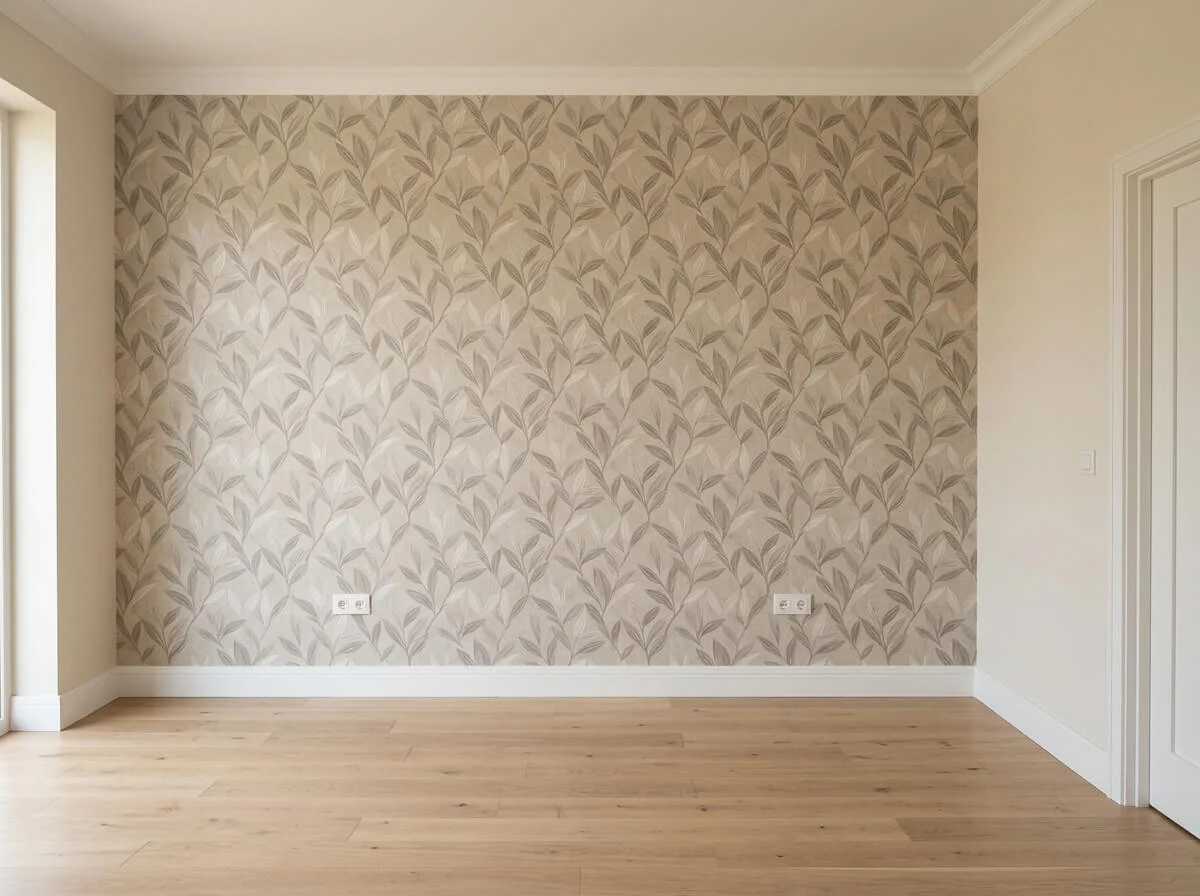 Completed wallpaper feature wall in Wigan